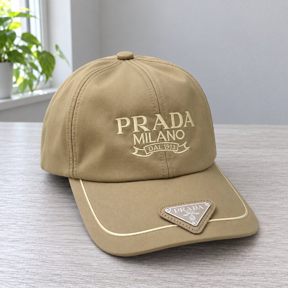 Prada Khaki Cap with Logo Embroidery - Picture 4 of 6